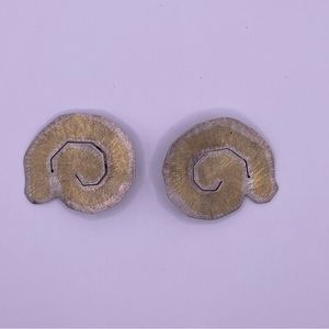 JAN SUCHOLDOSKI Vintage Clip On Earrings Silver & Gold